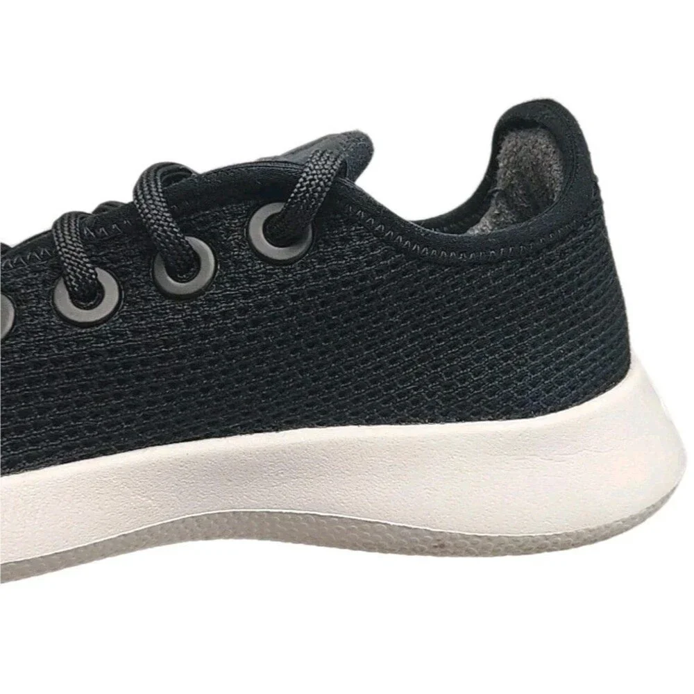 Allbirds Sneaker Shoe Tree Runner Women Size 7 Black White Lace-Up Mesh Run